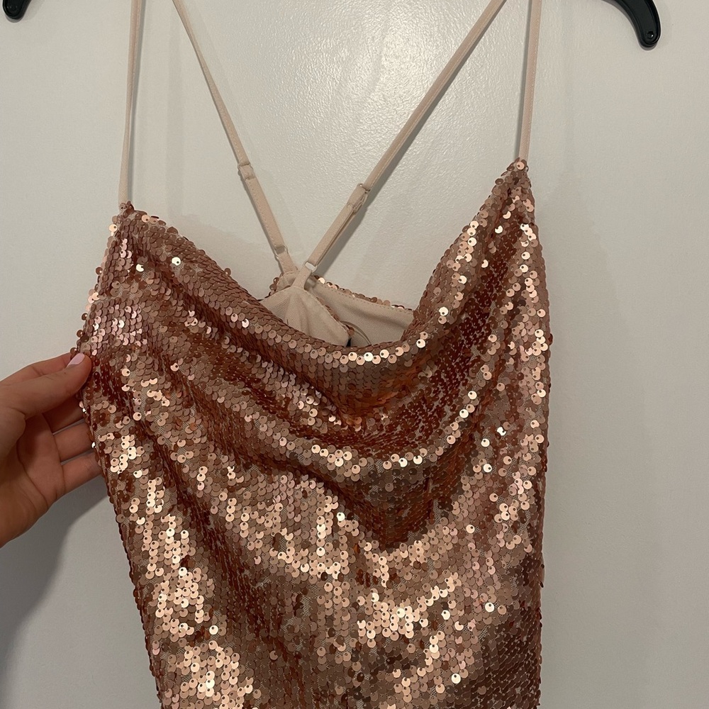 Sequin Rose Gold Top